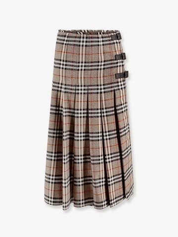 Burberry check print wool long skirt - BURBERRY - gender_Woman