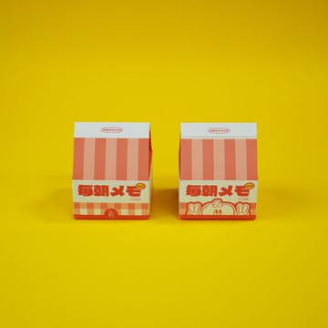 每朝メモ 牛奶盒便條紙