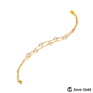 JoveGold漾金飾 愛戀時光黃金手鍊-雙鍊款