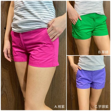 美國百分百【全新真品】J.crew 短褲 休閒褲 卡其褲 正式休閒 春夏款 女 草綠 桃紫 芋頭紫 F146
