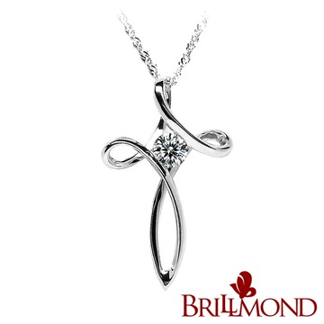 【BRILLMOND】 10分 天然鑽石 925銀台 聖潔鑽墜
