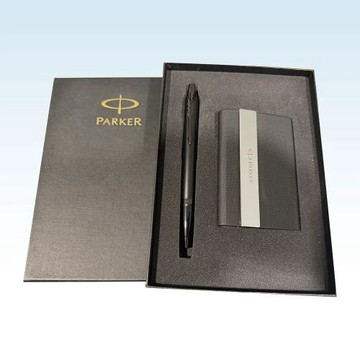 PARKER 派克 新IM 經典系列 理性黑原子筆++磁性名片盒禮盒組