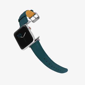 客製化禮物意大利真皮革錶帶Apple Watch 湖水藍綠色