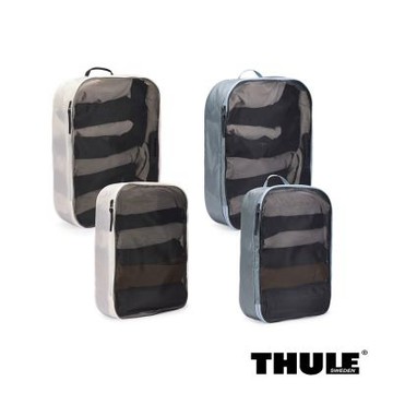 Thule packing cube set 2大型/2中型 行李收納袋組 池灰色/白色 公司貨