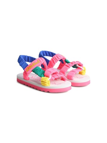 Billieblush - ruched-satin touch-strap sandals - kids - Fabric/Rubber/Rubber - 34 - Pink