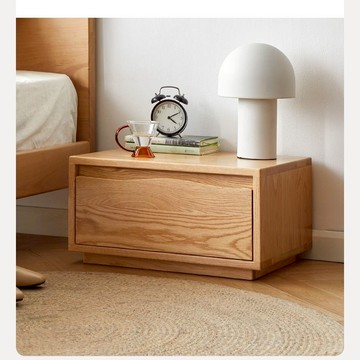 限時下殺 免運/可開票 全實木ins原木落地床邊柜北歐臥室橡木儲物矮柜落地日式收納網紅