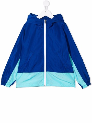 Marni Kids - two-tone zip-up hooded jacket - kids - Polyester - 6 yrs - Blue