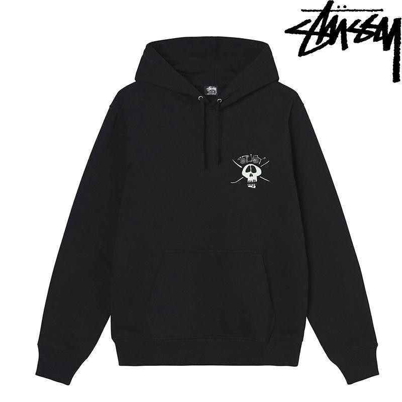 STUSSY SURF SKATE SKULL HOODIE BLACK ステューシー サーフ スケート ...