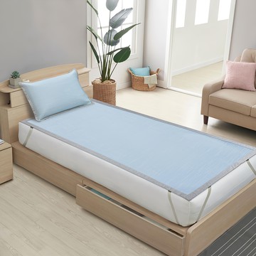 Cotton Field 棉花田傢飾 涼感紗冰絲床蓆  涼感墊 + 枕套  單人(186 x 90cm)  藍格紋