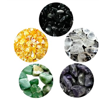 [福利商品]74-3_紅運當家 天然五行水晶碎石 分裝優惠組 粗顆粒, 1kg, 1組