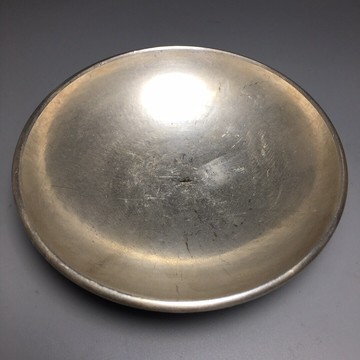 古玩雜項 白銅鍍銀百壽碗 工藝精湛 包漿潤澤 收藏家具擺設佳品