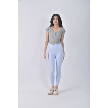 (L) 【金莎私服】wonda運動質感瑜珈藍色長褲二手衣