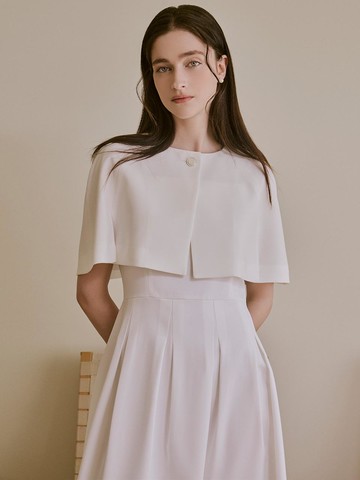 Aaliyah Curved Hem Cape Jacket (2color)