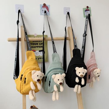 女可愛日系少女帆布胸包韓國INS軟妹童趣腰包女斜挎包新款夏季