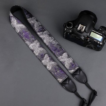 原創小眾紫底銀絲蝴蝶 相機背帶可斜挎單反肩帶微單掛繩 時尚花色