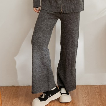 PLAYBOY - 平紋針織直筒長褲(套裝) - 深灰色/752-9381-06-8