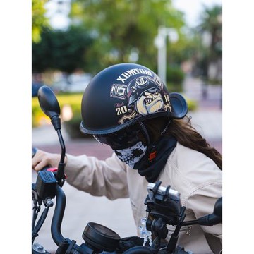 摩托車頭盔復古機車夏季半盔男女四季踏板車騎行3C電動車安全瓢盔