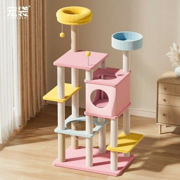 【店家優選】型猫架子剑麻抓板太空舱跳台不占地猫咪玩具
