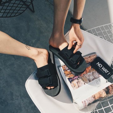 拖鞋男夏情侶涼拖新款外穿休閑沙灘韓版潮流防滑一字拖男涼鞋