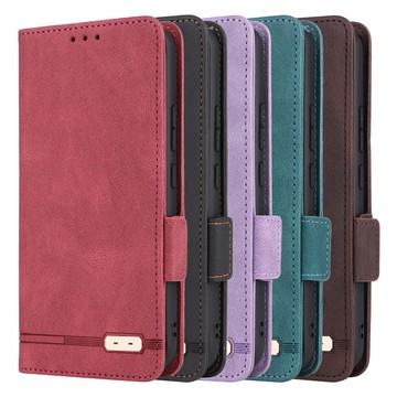 適用Samsung 三星A34 5G手機套翻蓋多卡槽五金磁吸扣復A34 5G古商務對吸皮套素面書本式手機殼