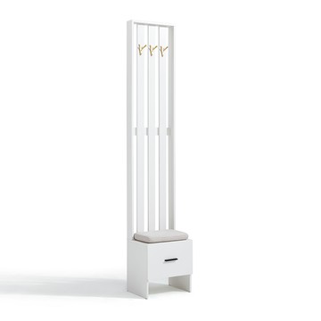 hoi! 林氏木業現代簡約百變玄關座凳櫃 AK4O-白色