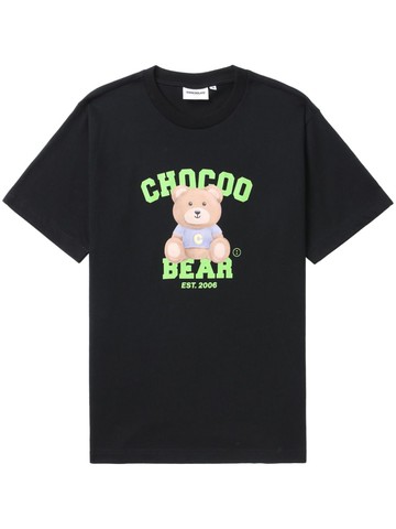 CHOCOOLATE - teddy bear-print cotton T-shirt - women - Cotton - M - Black