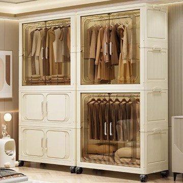 跨境衣柜收納柜衣服整理兒童臥室出租房屋可折疊收納衣柜子輕奢