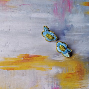 【花室培養手工刺繡】刺繡耳環