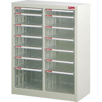 SHUTER 樹德 A4M2-151落地二排型資料櫃(透明抽) 14抽