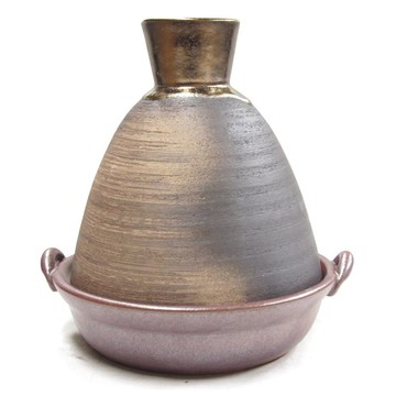 [豐名日本餐具] 六號高蓋鍋 備前金彩  / C06PT0-44