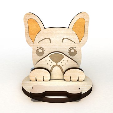 奶油法鬥社長手機/平板座/名片座+集線memo夾,客製化刻字,交換禮