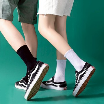 素色運動襪 棉質 純色襪子 高筒純色襪 基本款素色男女中筒襪 plain