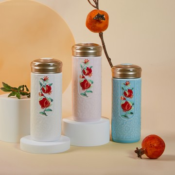 乾唐軒活瓷 | 榴花碩果隨身杯 / 大 / 雙層 / 彩釉 / 3色 330ml