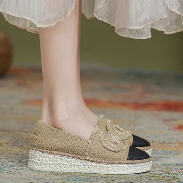 2026年新款單鞋女中跟一腳蹬帆布鞋春秋季網紅韓版百搭厚底樂福鞋