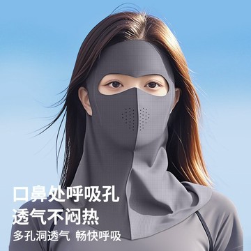 熱賣爆款 UPF50+臉基尼防曬麵罩女防紫外綫全臉護後脖護頸一體冰絲防曬口罩0701 UMYR