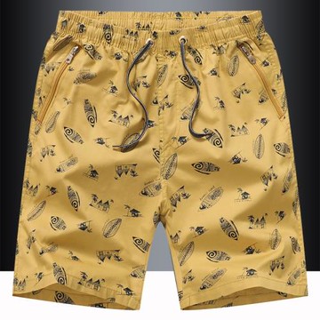 純棉短褲男外穿休閑五分褲子寬松大碼夏季居家大花褲衩潮流沙灘褲