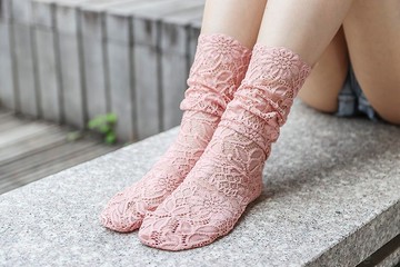 幸福語鏤空襪-推推襪 短襪 襪子 鞋履襪品 sock 中筒