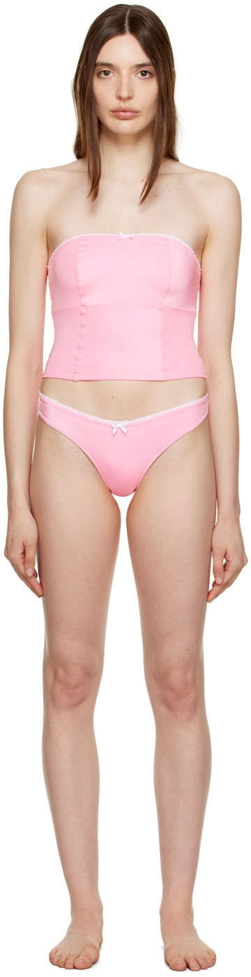 Frankies Bikinis SSENSE 独家发售粉色 Peace & Enzo 比基尼