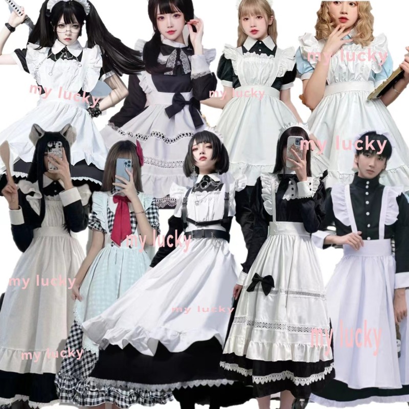 2023新品入荷!!!新型メイド服セット可愛いロリータ 白黒メイド服