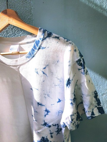 手工藍染 伴/半 中性T恤