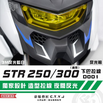 彩貼藝匠 STR 250／300（通用）下巴 拉線D001（一對）3M反光貼紙 拉線設計 裝飾 機車貼紙 車膜