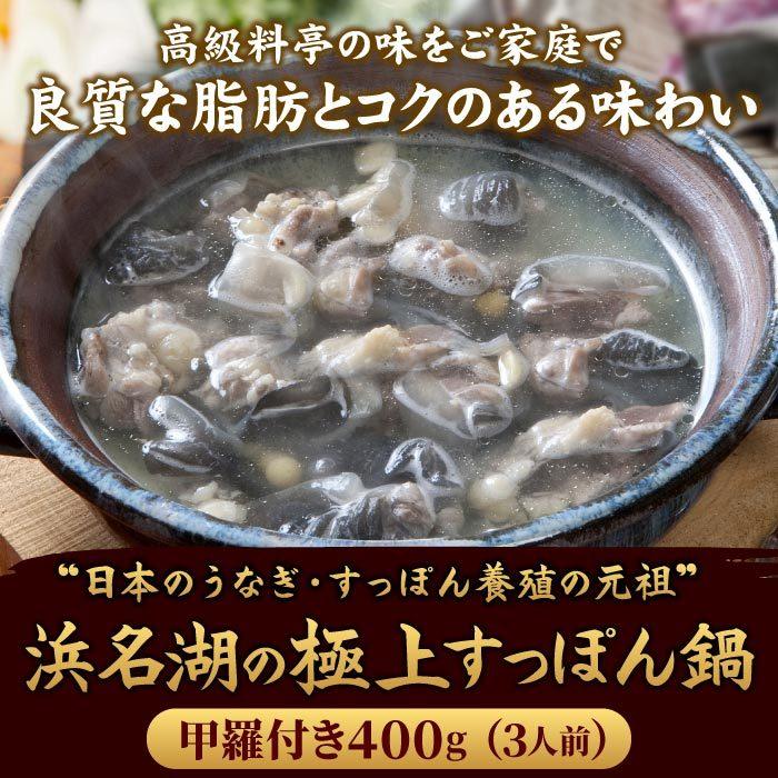 浜名湖の極上すっぽん鍋セット 400g（甲羅付き） 服部中村養鼈場 お歳暮 ギフト 3人前 スッポン すっぽん鍋 すっぽん料理 服部もの 送料無料 冷凍