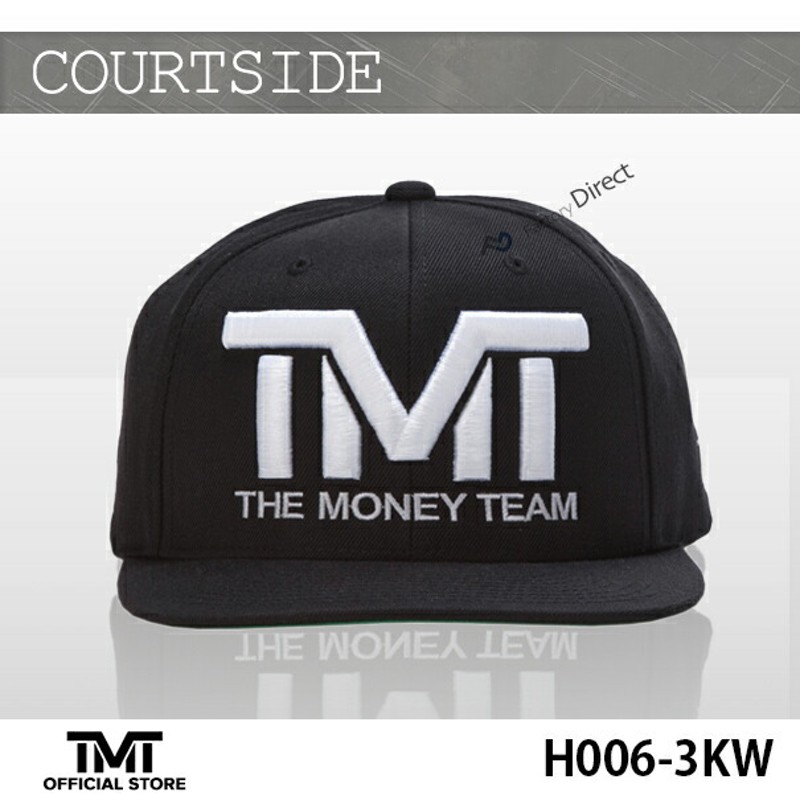 tmt-h006-3kw THE MONEY TEAM ザ・マネーチーム COURTSIDE (黒ベース&白ロゴ) 刺繍ロゴ キャップ ザ・マネーチーム  フロイド・メイウェザー ボクシング THE MONEY TEAM WBC WBA( tmt 帽子 tmtキャップ スナップバック グッズ boxing  ) | LINEブランドカタログ