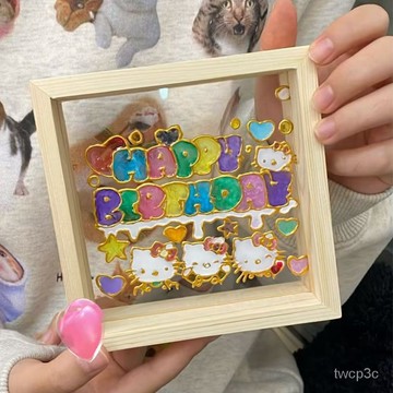 熱賣爆款diy手工製作玻璃油畵生日相框彩繪材料包節日禮物送閨蜜女朋友in 6NQV