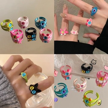 ✅精選搞怪小怪獸戒指 大眼仔甜酷卡通指環 可愛閨蜜情侶飾品 禮物 SP037