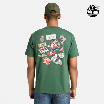 Timberland 男款松綠色背面圖案T恤|A5SSFA6X