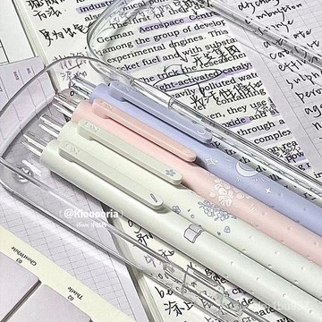 臺灣有貨⚡KACO菁點路邊夜櫻限定中性筆 3支裝低重心0.5按動水筆 考試高顔值筆 F2II