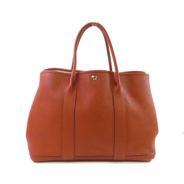 【二手名牌BRAND OFF】HERMES 愛馬仕【激安價】古銅色  Negonda皮革 GardenParty PM 手提包X刻