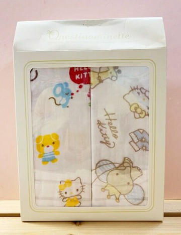 【震撼精品百貨】凱蒂貓 Hello Kitty 三麗鷗 KITTY 日本紗布手帕組(2入)#23110 震撼日式精品百貨