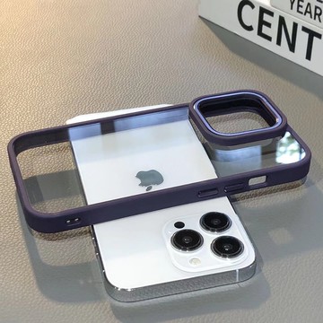 簡約手機殼 紫色金屬鏡頭 透明 磨砂邊 iPhone14 13 12 11 Pro Max i14 i13 i12
